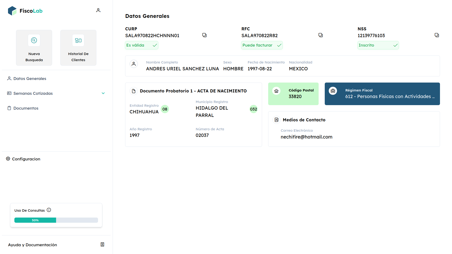 Dashboard FISCOLAB